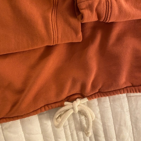 NIA Cropped Orange Drawstring Crew Neck - Picture 3 of 4